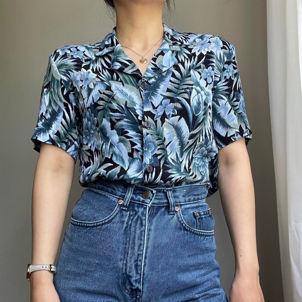 Vintage Blue Hawaiian Shirt